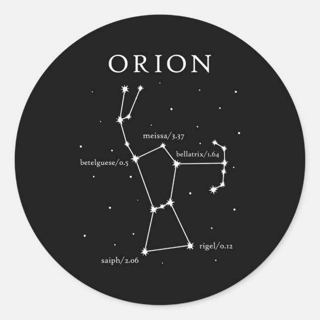 Orion Constellation Astronomie Stargazing Runder Aufkleber (Vorderseite)