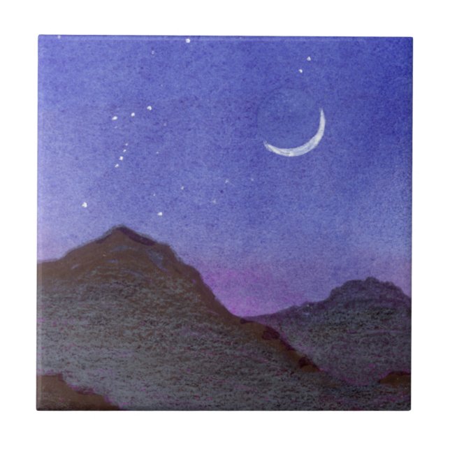 Orion & Crescent Moon Mountains Fliese (Vorderseite)