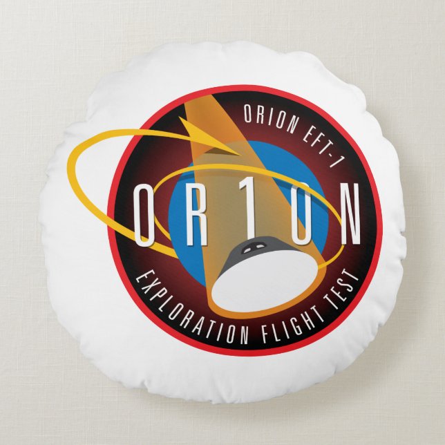 Orion Exploration Flight Test-1 Throw Pillow Rundes Kissen (Vorderseite)