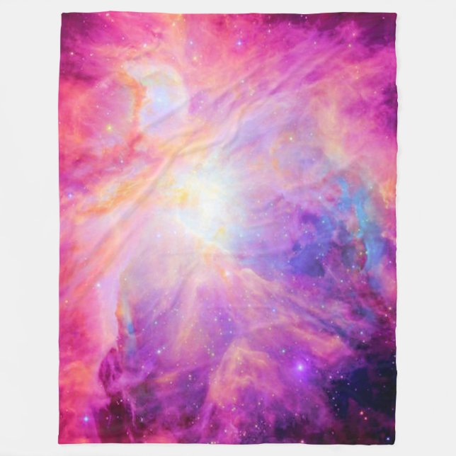 Orion Nebel farbenfroh rosa Lila Fleece-Decken Fleecedecke (Vorderseite)