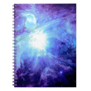Orion-Nebel Türkis Periwinkle Lavendel Galaxie Notizblock