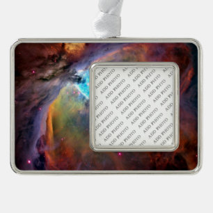 Orion-Nebel-Weltraumgalaxie Rahmen-Ornament Silber