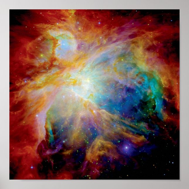 Orion Nebula Hubble Spitzer Telescope Space Foto Poster (Vorne)