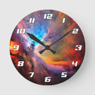 Orion Nebula Raumgalaxie hohe Kontrastzahlen Runde Wanduhr