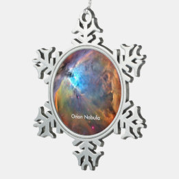 Orion Nebula Raumgalaxie Schneeflocken Zinn-Ornament