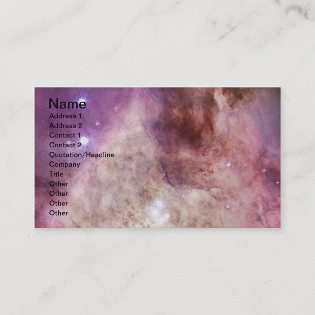 Orion Nebula rosa Visitenkarte (Vorderseite)
