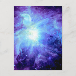 Orion Nebula Türkis Periwinkle Lavender Galaxy Postkarte