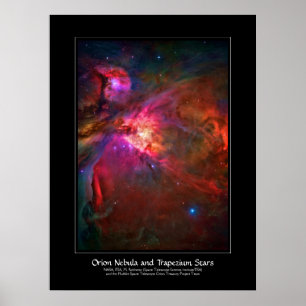 Orion Nebula und Trapezium Stars Poster