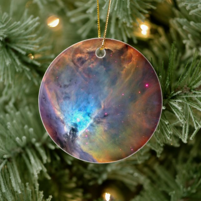 Orion Nebula Weltraumgalaxie niedriger Kontrast Keramik Ornament (Baum)