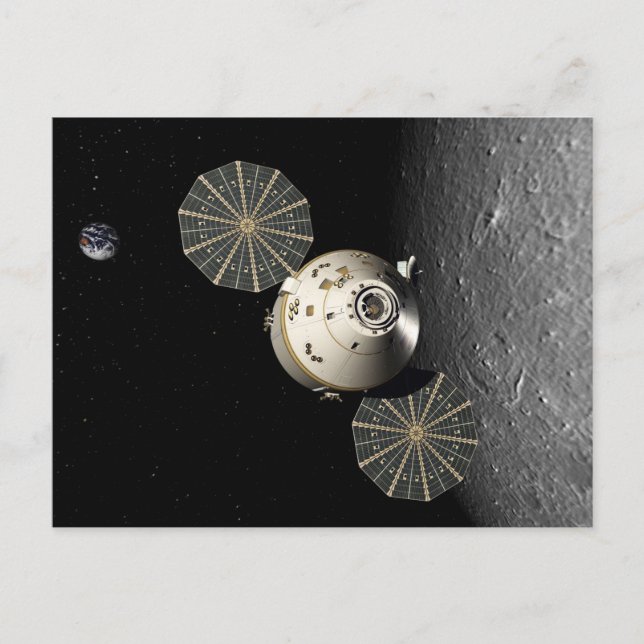 Orion Spacecraft am Lunar Postkarte (Vorderseite)