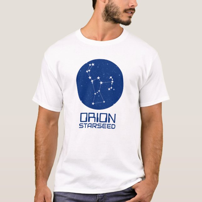Orion Starseed T - Shirt - Blau & Weiß Design (Vorderseite)