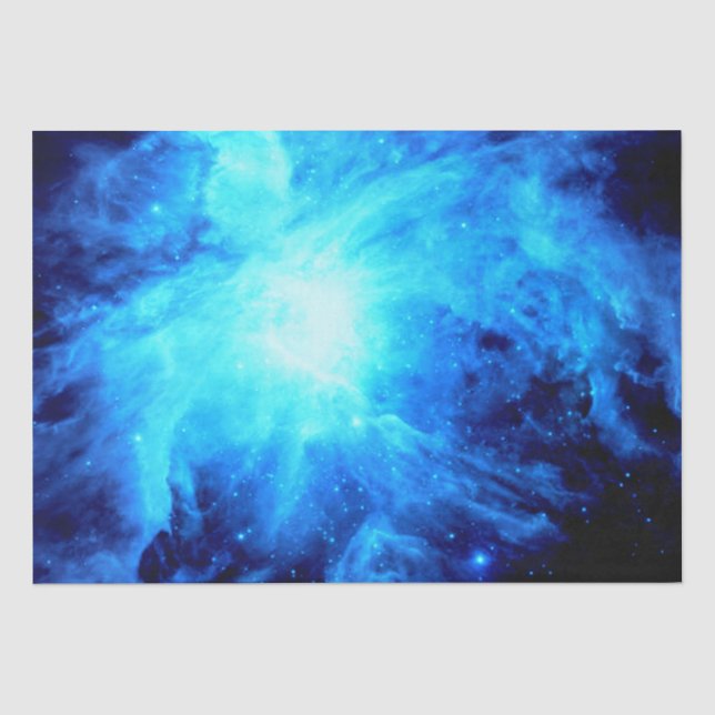 Orionnebel Lebendes Blau Seidenpapier (Vorderseite)