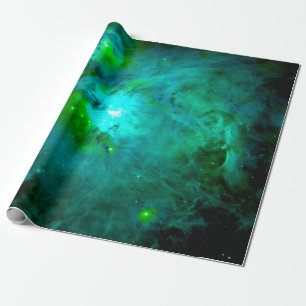 Orionnebel Tief Türkis Grün Geschenkpapier