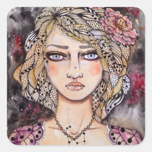 Orions-Mädchen Quadratischer Aufkleber