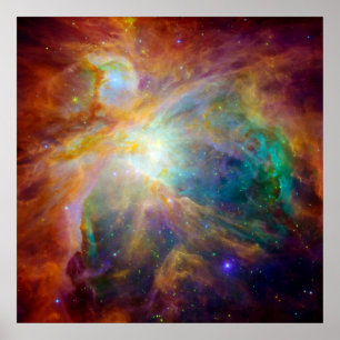 Orions-Nebelfleck (Hubble u. Spitzer Teleskope) Poster