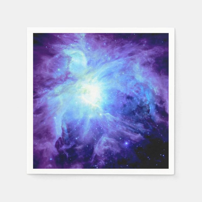 Orions-Nebelfleck-Singrün-blaue Serviette (Vorderseite)