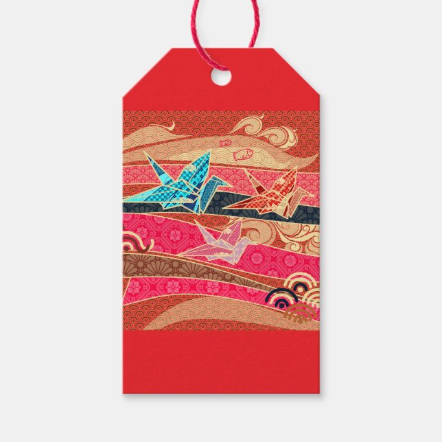 Orizuru Festival Pattern Geschenkanhänger (Vorderseite)