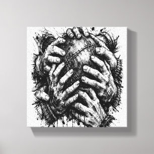 Orkney Dark Art Ink Illustration – Greifende Hände Leinwanddruck