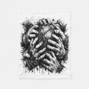Orkney Dark Art Tintenillustration – Greifende Hän Fleecedecke