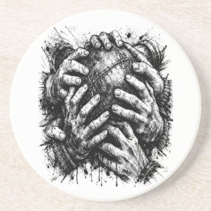 Orkney Dark Art Tintenillustration – Greifende Hän Getränkeuntersetzer