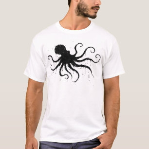 Orkney Dark Ink Illustration – Greifender Oktopus T-Shirt