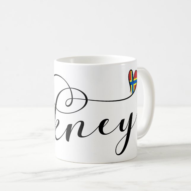 Orkney Flag in Heart, Northern Isles, Schottland Kaffeetasse (VorderseiteRechts)