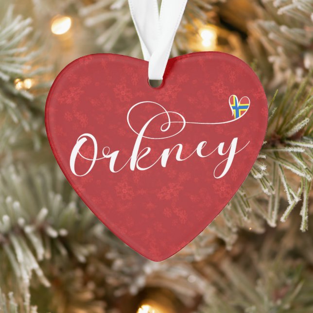 Orkney Flag in Heart, Northern Isles, Schottland Ornament (Baum)