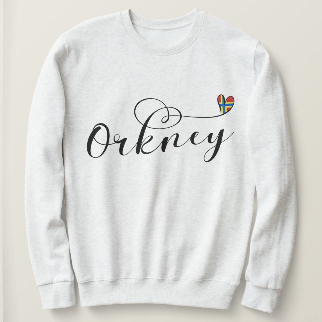 Orkney Flag in Heart, Northern Isles, Schottland Sweatshirt (Design vorne)
