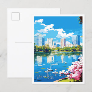Orlando Beach Florida Vintage-Reiseillustration Postkarte