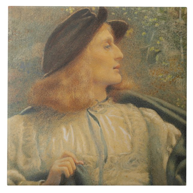 Orlando (Beautiful Young Man) (von E.R. Hughes) Fliese (Vorderseite)