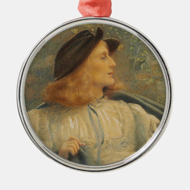 Orlando (Beautiful Young Man) (von E.R. Hughes) Ornament Aus Metall (Vorne)