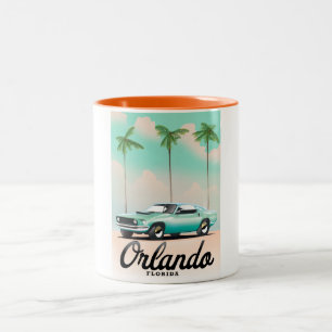 Orlando Dämmerung Florida Reiseplakat Zweifarbige Tasse