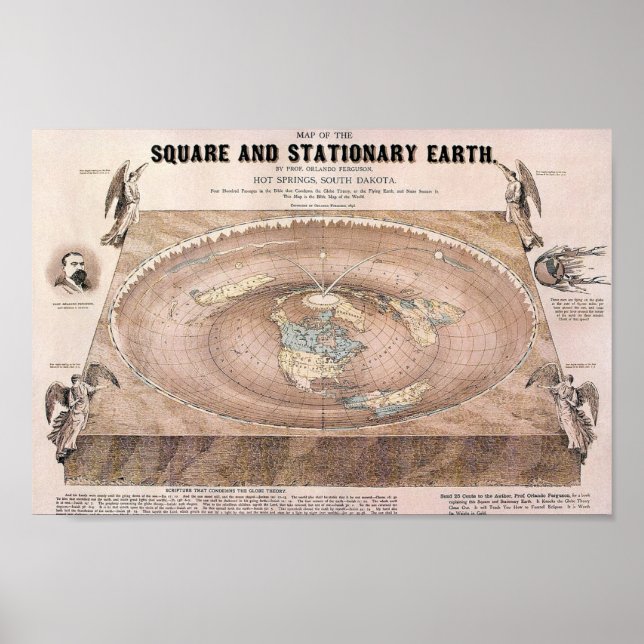 Orlando Ferguson Flat Earth Map Poster (Vorne)