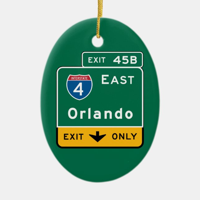 Orlando, FL-Verkehrsschild Keramik Ornament (Vorne)