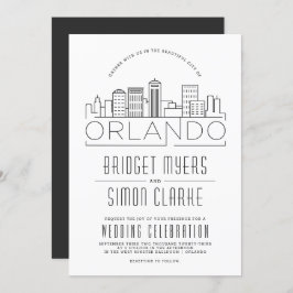 Orlando, FL Wedding | Stilisierte Skyline-Einladun Einladung