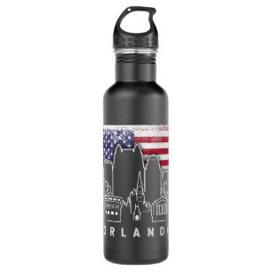 Orlando Florida American Flag Vintag Edelstahlflasche