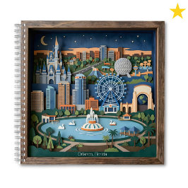 Orlando Florida Amerika Geschichtete Papierkunst D Notizbuch