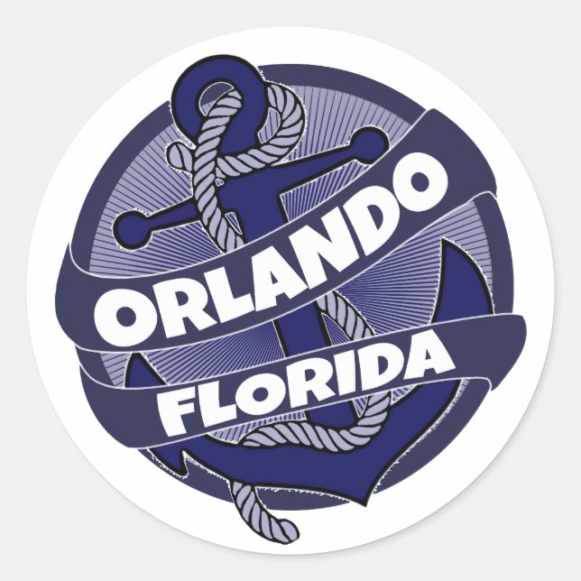 Orlando Florida Ankerkleber Runder Aufkleber (Vorderseite)