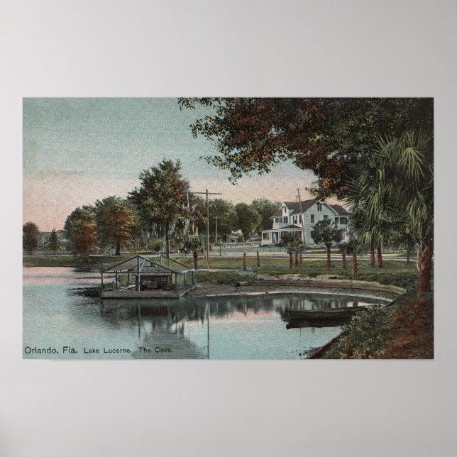 Orlando, Florida - Aussicht auf eine Bucht am See Poster (Vorne)