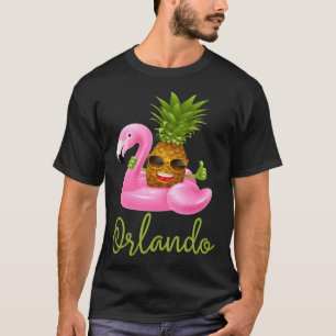 Orlando Florida Beach Tropischer Flamingo Ananas T-Shirt