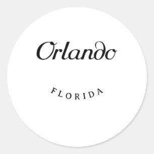 Orlando Florida Black Schriftart Runder Aufkleber
