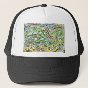 Orlando Florida Cartoon Karte Truckerkappe