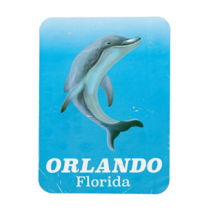 Orlando Florida Delfin Vintage-Reiseposter Magnet