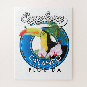 Orlando Florida Entdecken Sie Retro-Logo. Puzzle
