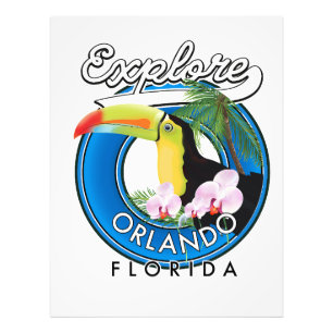Orlando Florida Explore Retro-Logo. Fotodruck