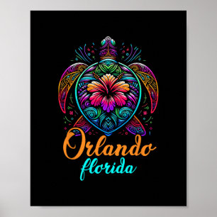 Orlando Florida Farbige Meeresschildkröte Strand S Poster