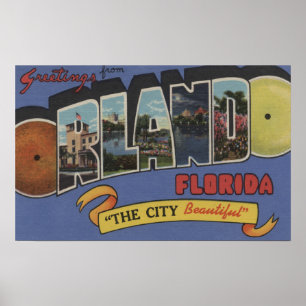 Orlando, Florida - Große Briefmarkenszenen Poster