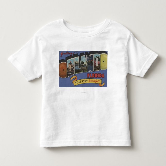 Orlando, Florida - große Buchstabe-Szenen Kleinkind T-shirt (Vorderseite)