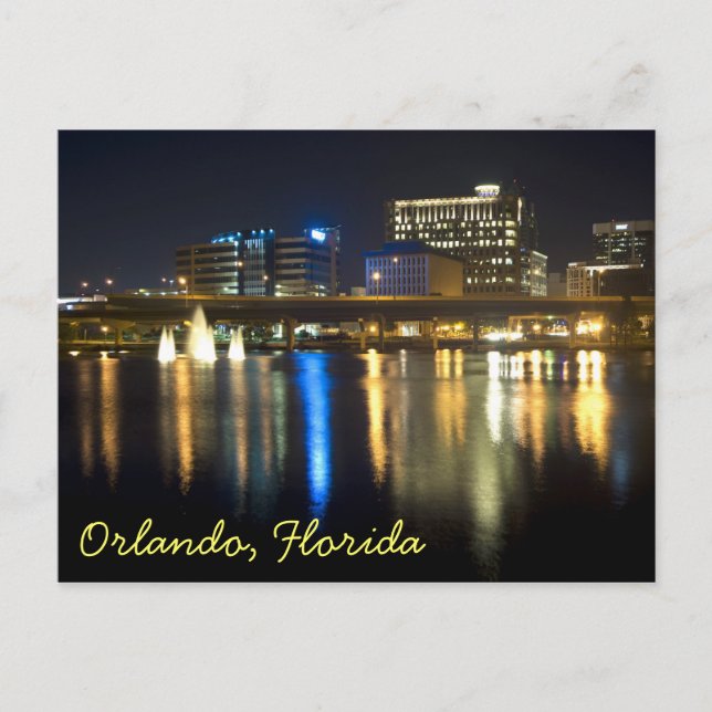 Orlando, Florida in der Nacht von überall auf dem  Postkarte (Vorderseite)