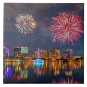 Orlando Florida Lake Eola Feuerwerk und Fontäne Fliese
